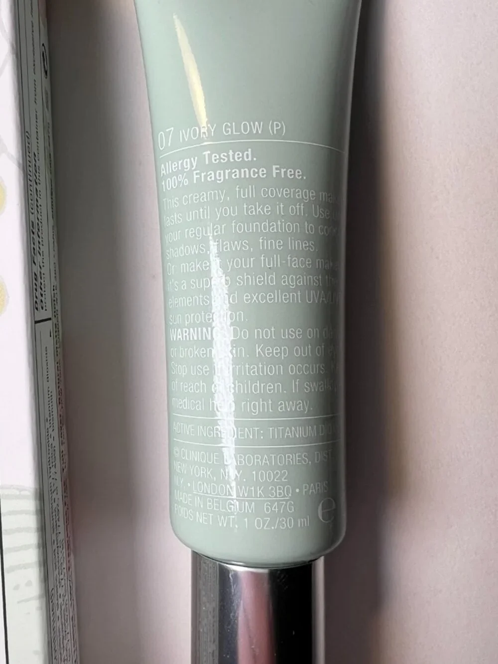Clinique Continuous Coverage Makeup SPF 15 Foundation Concealer 07 Ivory Glow
